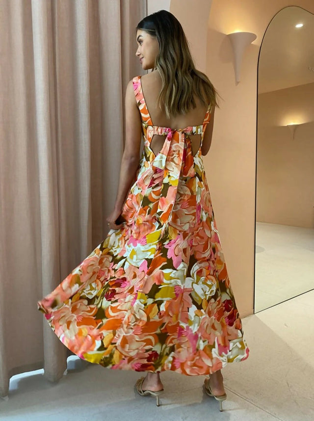Acler Tate Dress in Pink Bouquet - 8 / Multi - Dresses