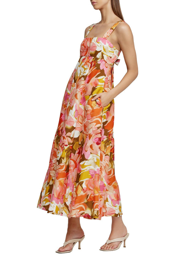 Acler Tate Dress Size 14 Pink Bouquet Maxi - 14 / Print - Dresses