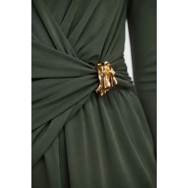 Acler Wytham Midi Dress - Deep Olive - Dresses