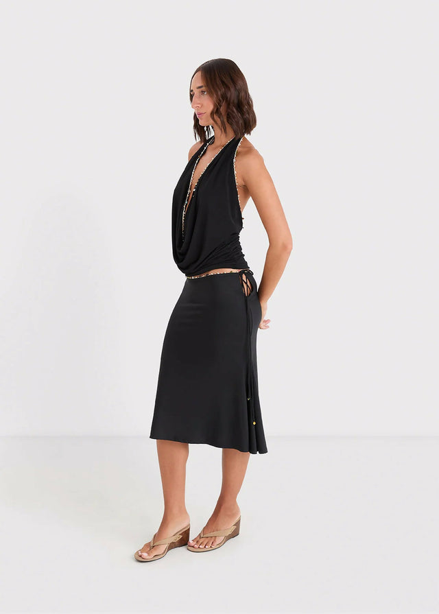 Acre Lou Hariette Midi Skirt & Tatiana Cowl - 6 / Black - Outfit Sets