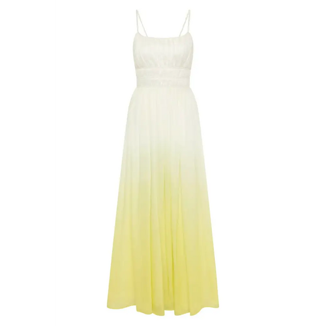 Aje Acapella Ruched Midi Dress Sunrise Ombre - 12 / Multi - Dresses