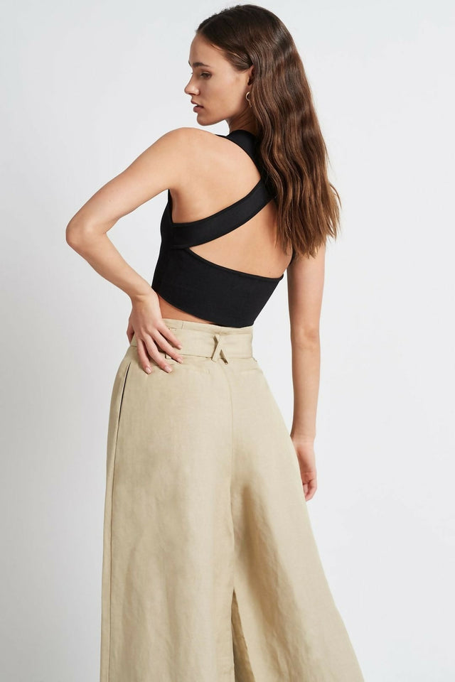 Aje Alla Knit Crop - 6 / Black - Tops