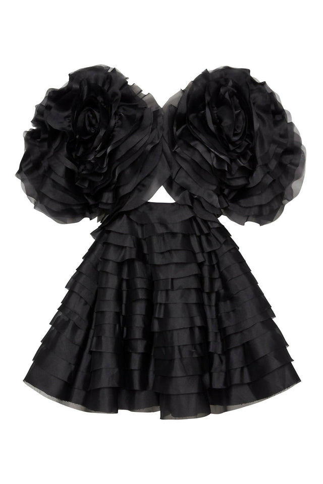 Aje Amour Ruffle Mini Dress | Black - Dresses