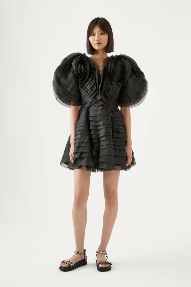 Aje Amour Ruffle Mini Dress | Black - Dresses