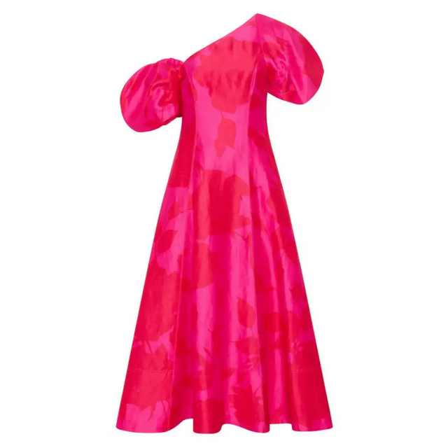Aje Arista Tulip Sleeve Midi - 14 / Magenta - Dresses
