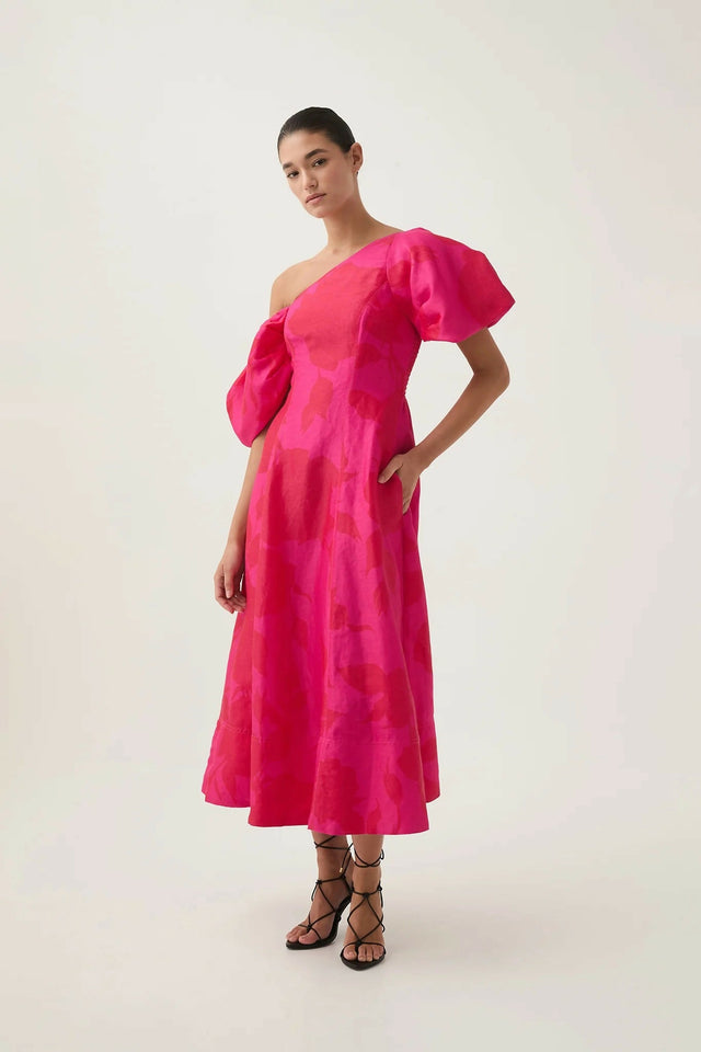 Aje Arista Tulip Sleeve Midi Dress - Dresses