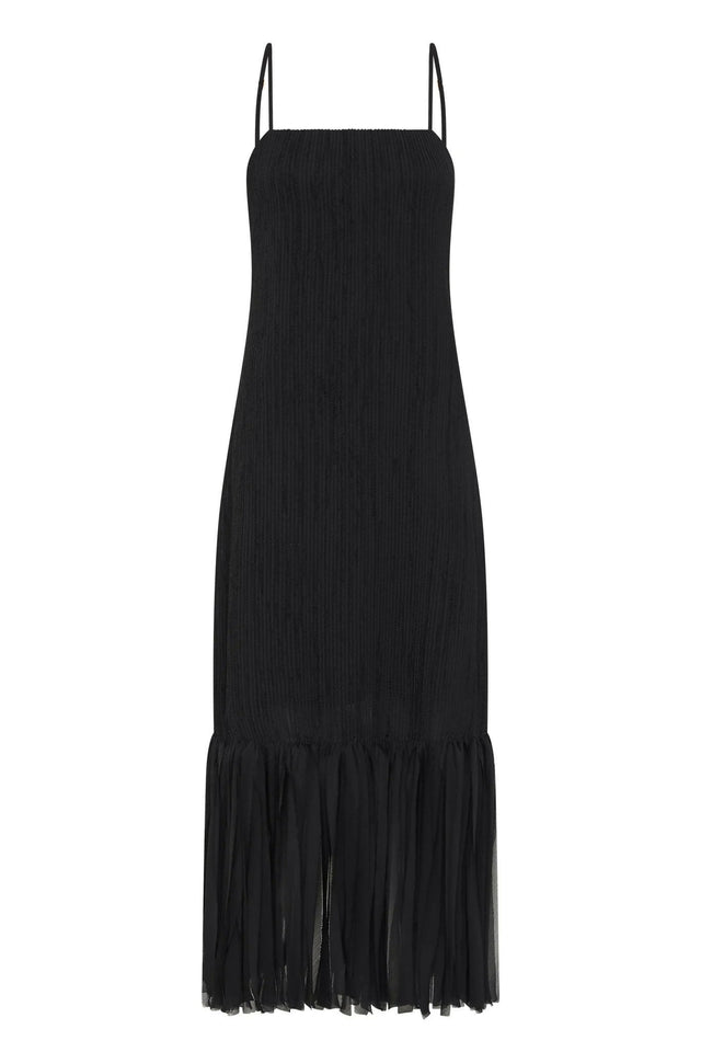 Aje Arris Fringe Maxi Dress Size 8 - 8 / Black - Dresses