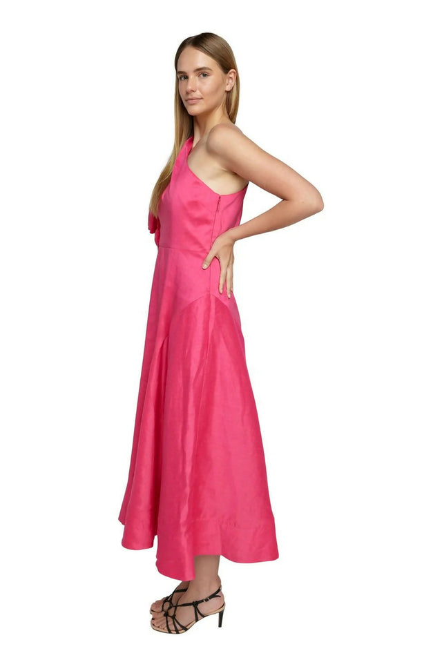 Aje Bonjour Asymmetric Dress in Fuschia Pink - 14 / Pink - Dresses