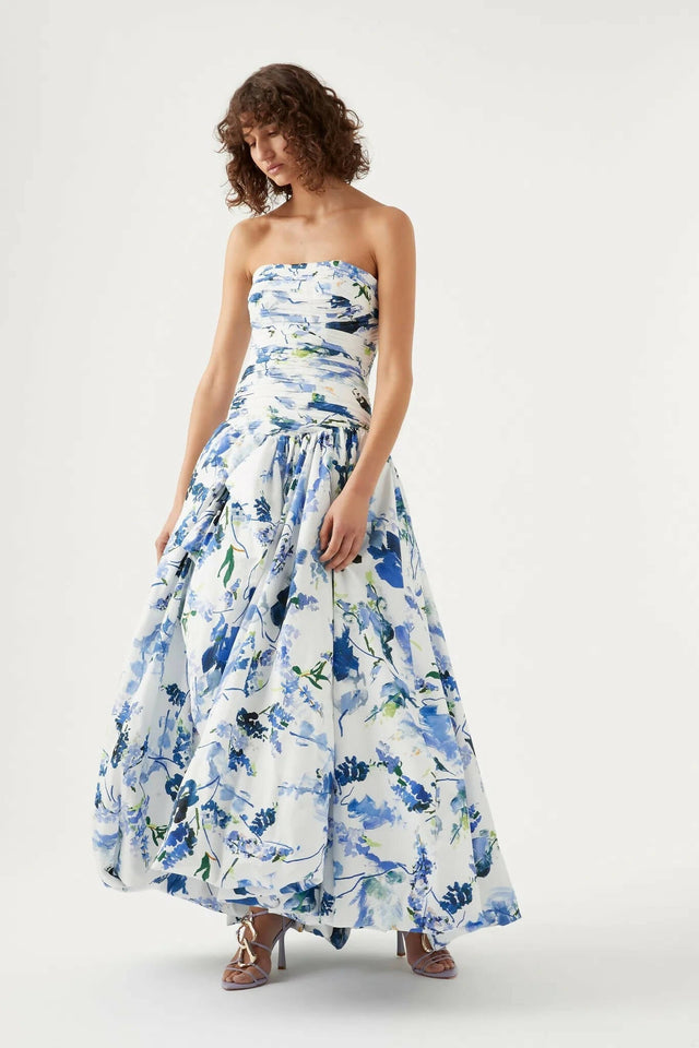 Aje Bubble Hem Maxi Gown - 8 / Floral - Dresses