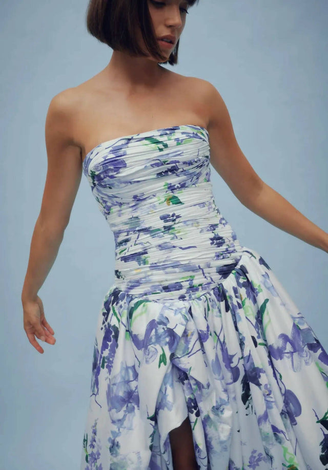 Aje Bubble Hem Maxi Gown - 8 / Floral - Dresses