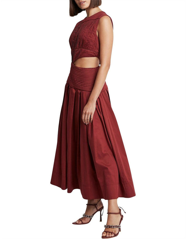 Aje Cascade Cut out Dress - 10 / Red - Dresses