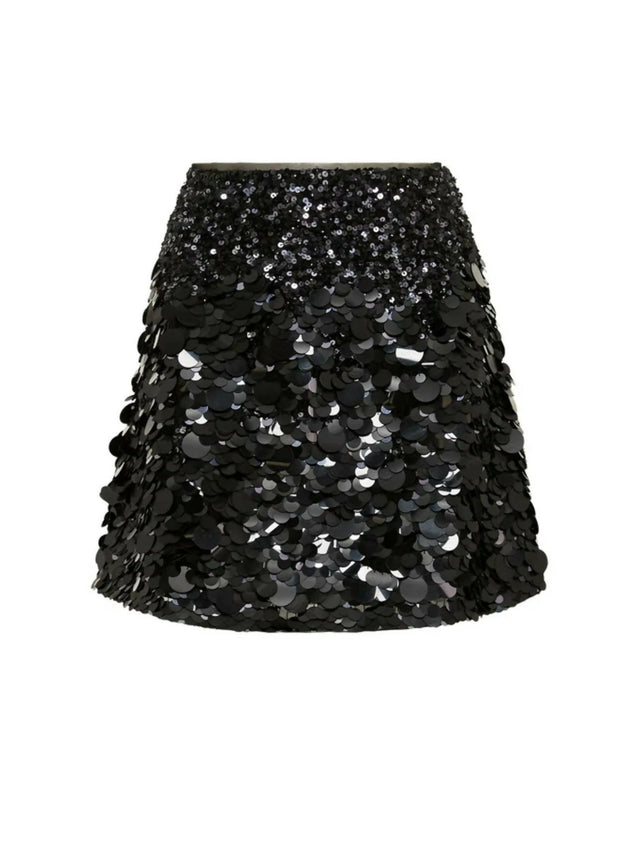 Aje Celeste Sequin Shell Top & Matching Cherie Skirt - 10 / Black - Outfit Sets
