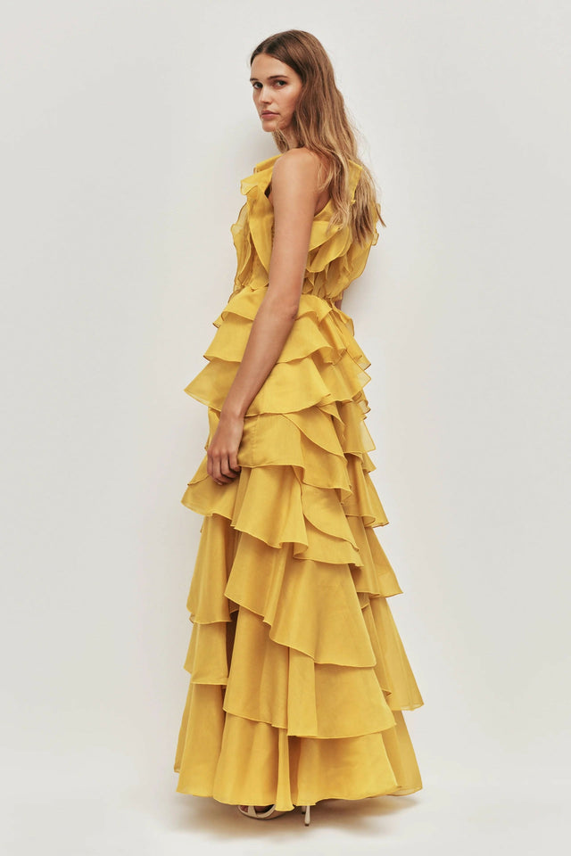 Aje Cleo Gown Marigold Yellow Size 12 - 12 / Yellow - Dresses