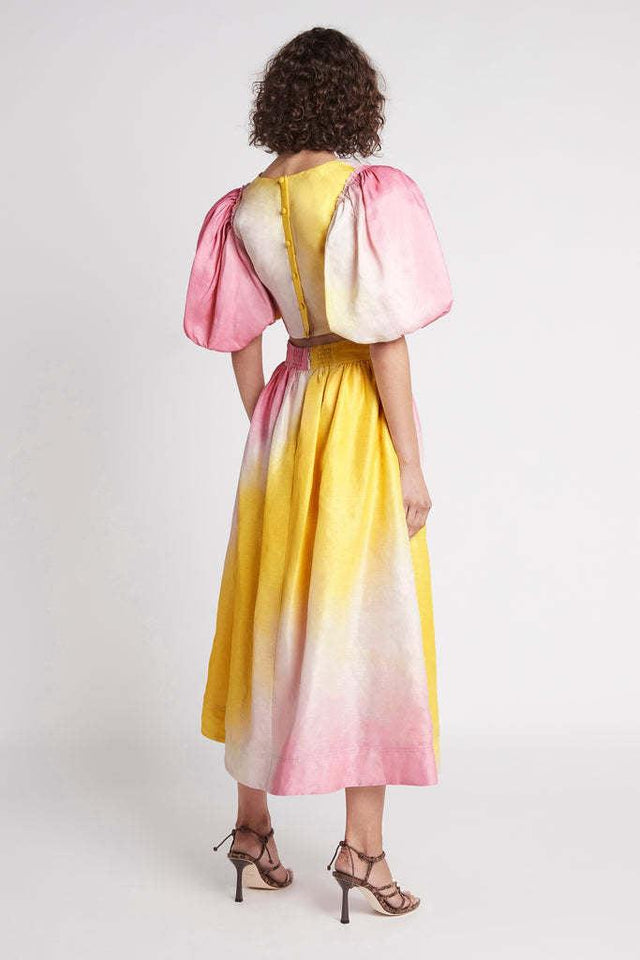 AJE - Aje Cloud Burst Puff Sleeve Cropped Top & Midi Skirt