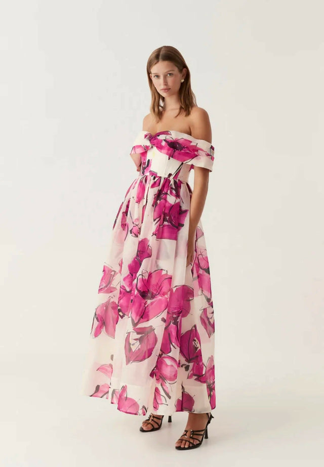 Aje Cordelia Corset Maxi Dress Floral Size 6 - 6 / Floral - Dresses