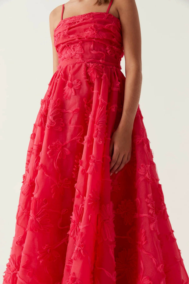 Aje Evangeline Midi Dress - 10 / Red - Dresses