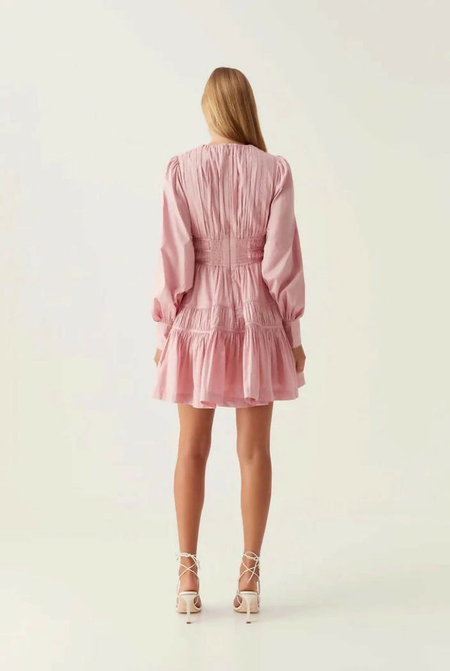 Aje Fallingwater Mini Dress Pink Size 12 - 12 / Pink - Dresses