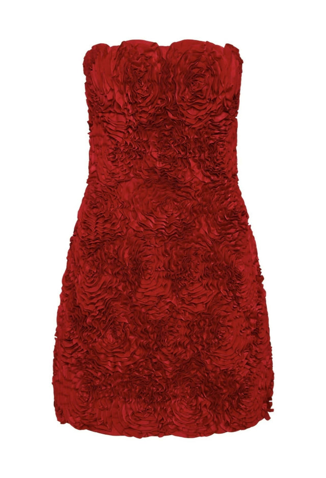 Aje Gazer Rosette Mini Dress - 10 / Red - Dresses