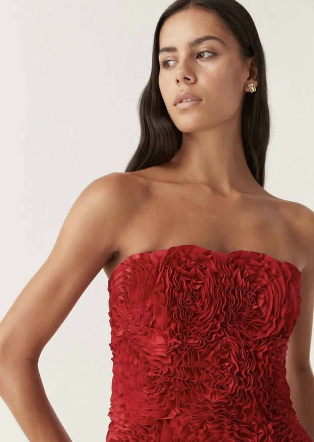 Aje Gazer Rosette Mini Dress - 10 / Red - Dresses