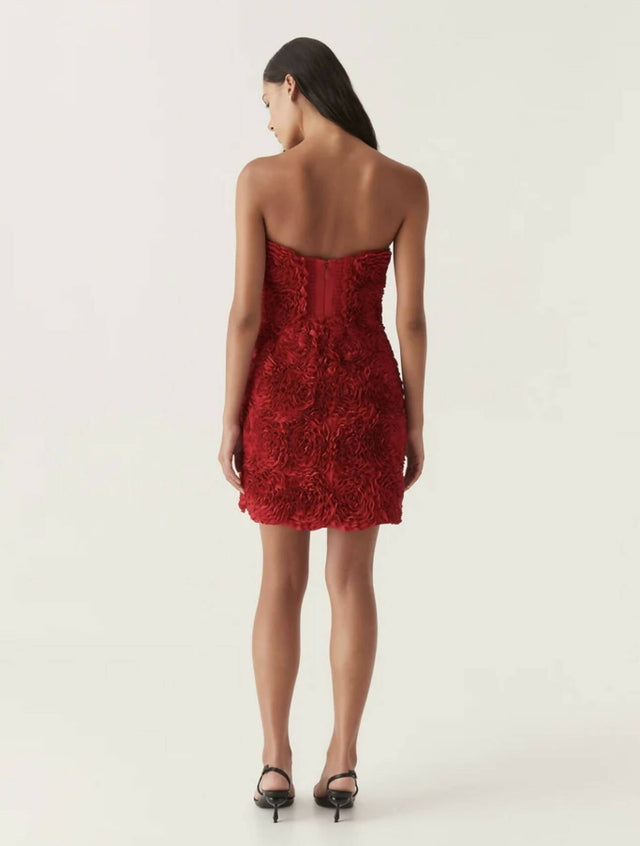 Aje Gazer Rosette Mini Dress - 10 / Red - Dresses