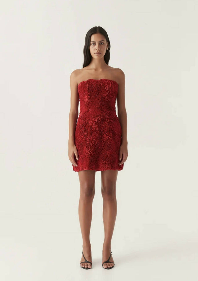 Aje Gazer Rosette Mini Dress - 10 / Red - Dresses