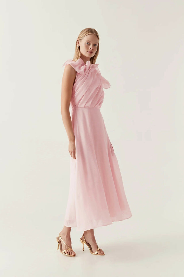 Aje Genesis Midi Dress in Soft Pink Size 14 - 14 / Pink - Dresses