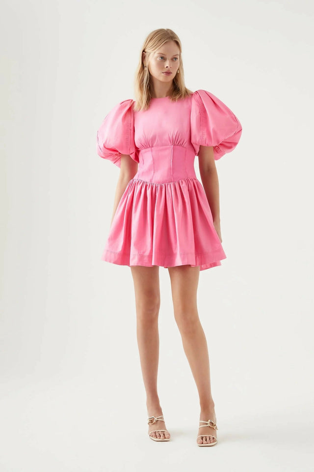 S25-22SS5436-FRENCHROSEPINKGiannaPuffSleeveMiniDress-22573-Aje-0057