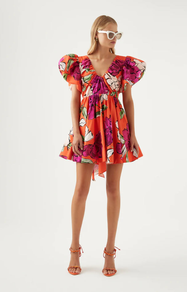 Aje Gretta Bow Back In Vivid Camellia - Dresses