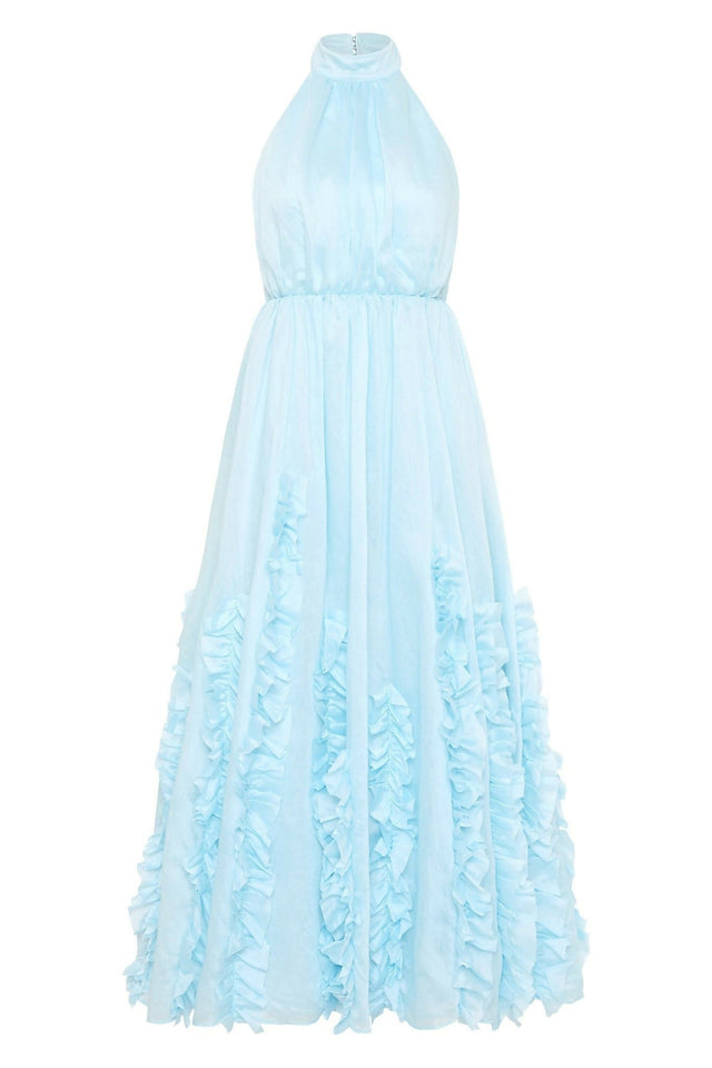 Aje-Hilma-Frill-Maxi-Halter-Dress