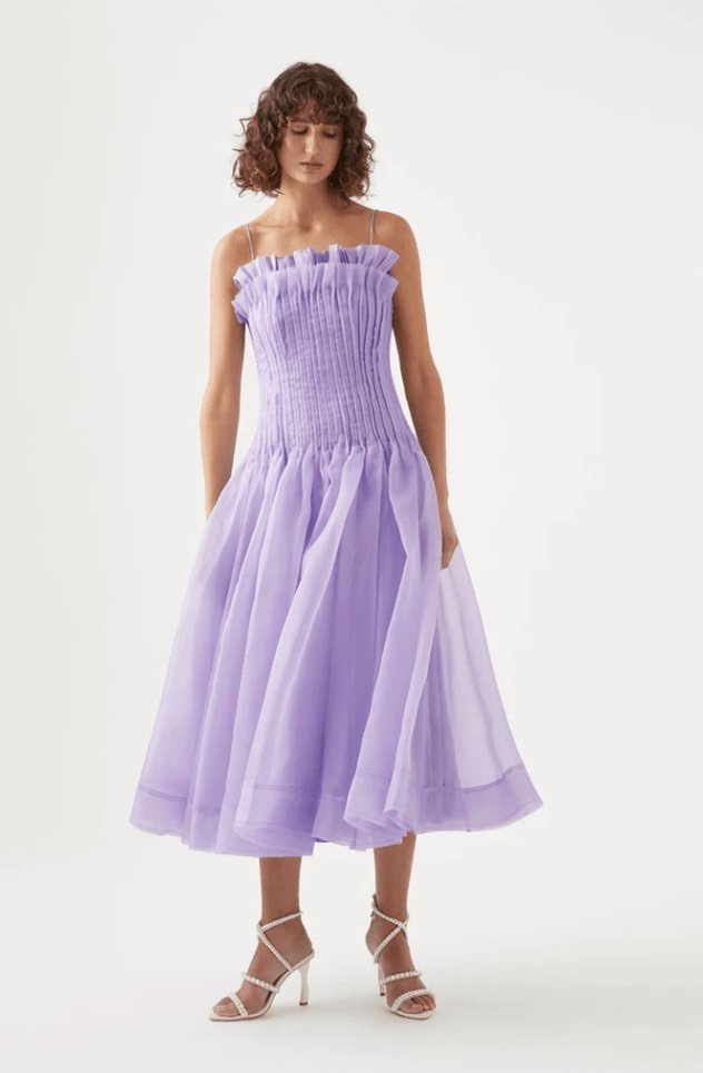 AJE - Aje Horizon Pintucked Midi Dress