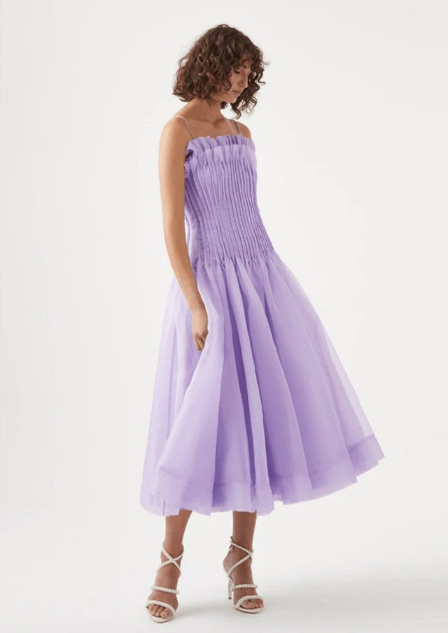 AJE - Aje Horizon Pintucked Midi Dress