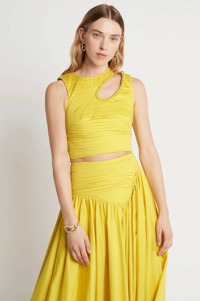 AJE - Aje Jolie Abstract Cut Out Top & Jolie Asymmetric Midi Skirt