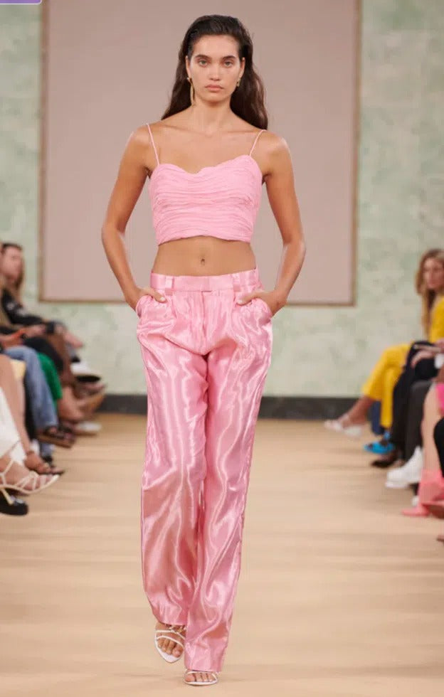 Aje Laurier Wave Cropped Top And Gracious Pant Set Pink Size 6 / XS - Outfit Sets