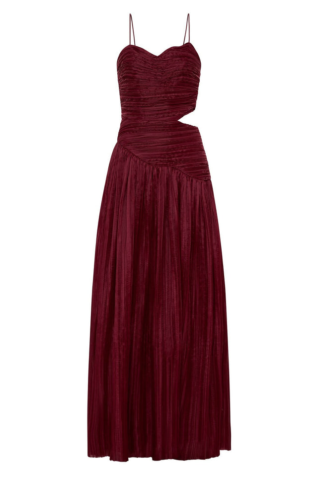 Aje Laurier Wave Maxi Dress - 12 / Red - Dresses