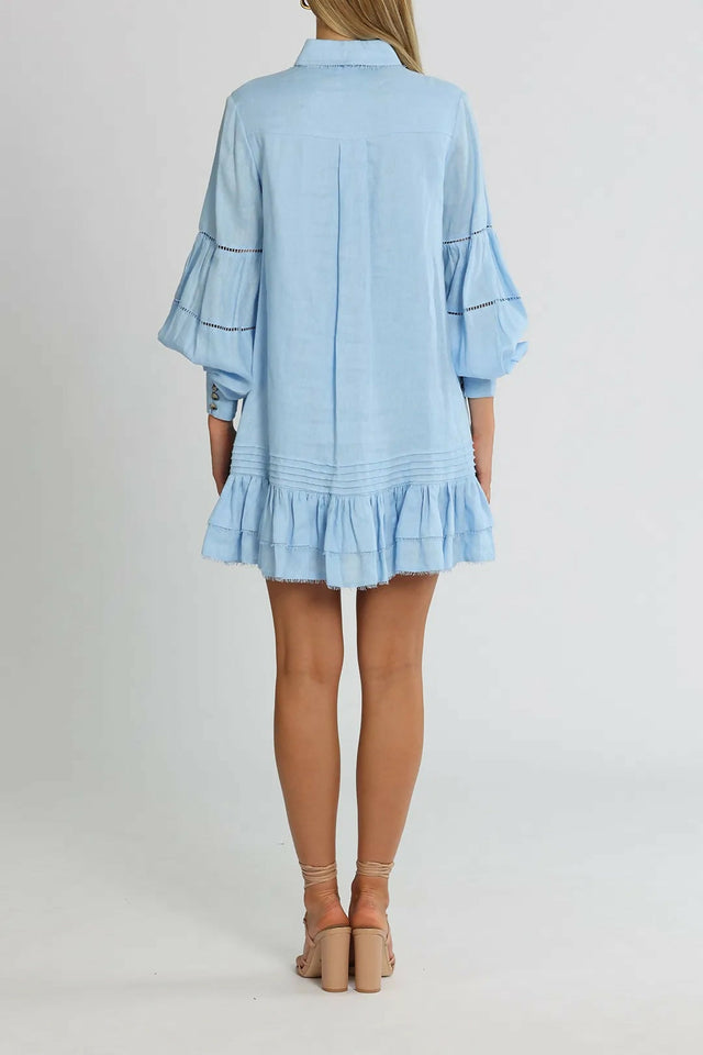 aje_lotus_shirt_dress_blue_balloon_sleeves