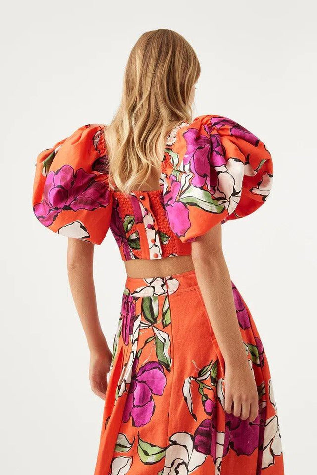 AJE - Aje Marcel Puff Sleeve Bodice & Matching Midi Skirt