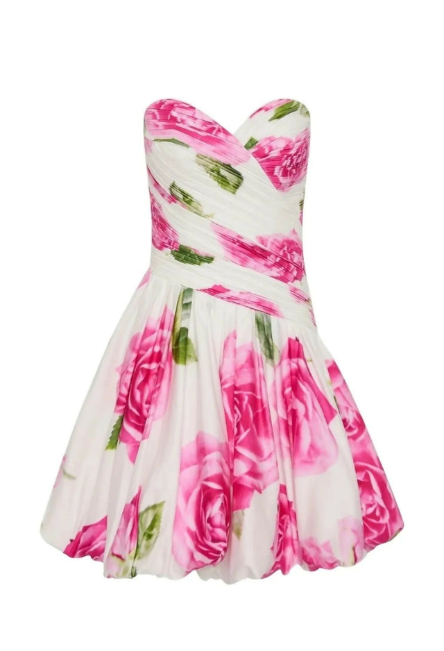 Aje Olea Bubble Hem Mini Dress - 10 / Floral - Dresses