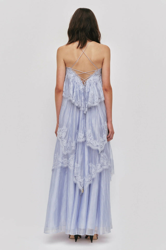Aje Ophelia Lace Gown Dress French Blue Size 6 & 8 - Dresses