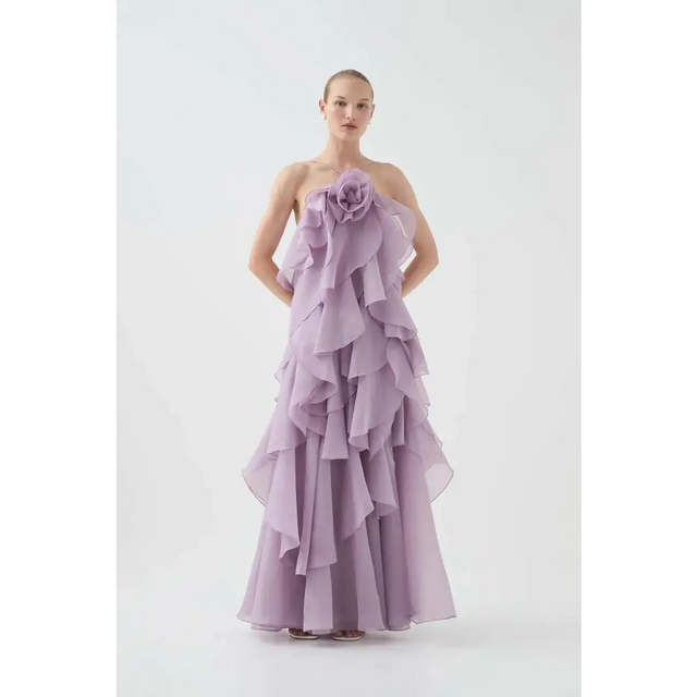 Aje Pandorea Layered Maxi Dress Size 12 Lilac - 12 / Lilac - Dresses