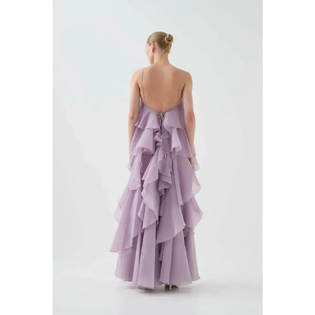 Aje Pandorea Layered Maxi Dress Size 12 Lilac - 12 / Lilac - Dresses