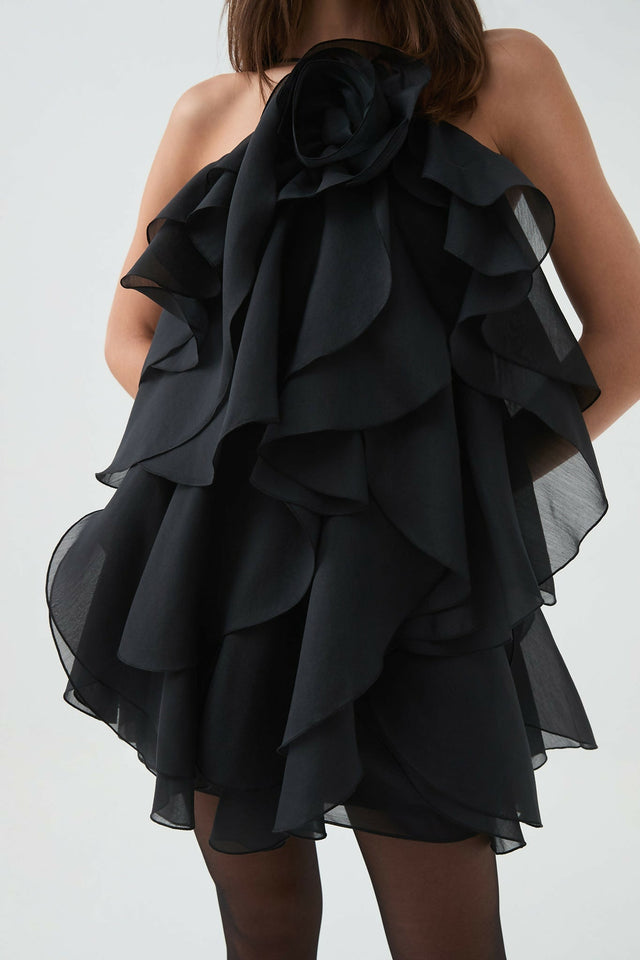 Aje Pandorea Layered Mini Dress - Black - 6 / Black - Dresses