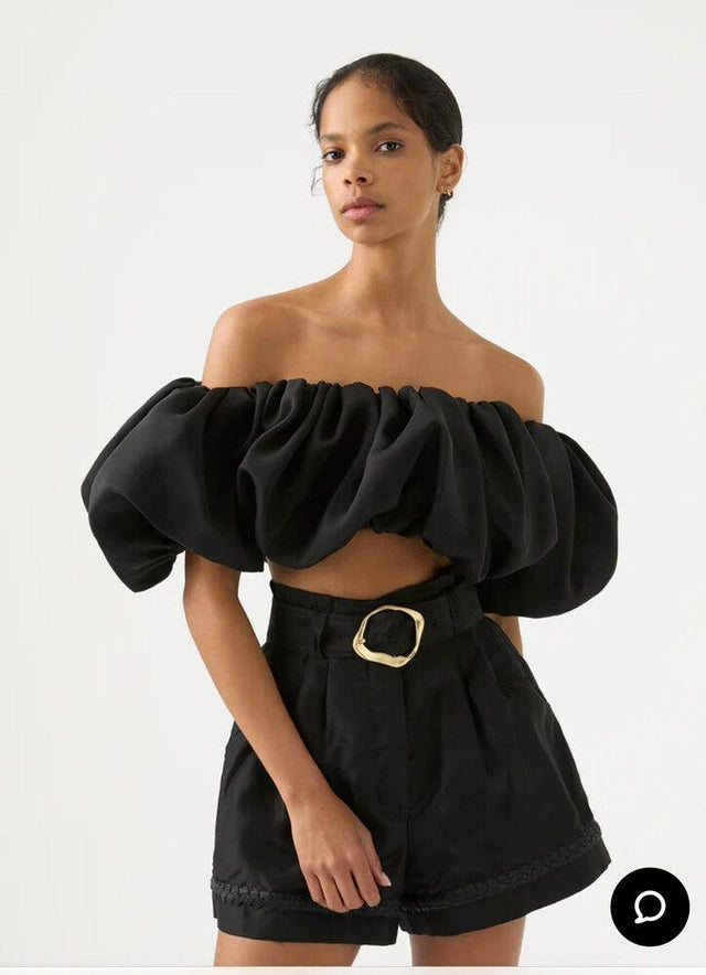 AJE - Aje Riviera Off Shoulder Tube Silk Top & Braided Silk Short Set