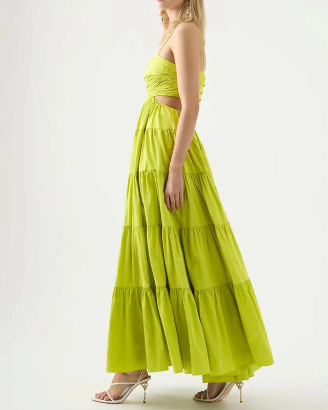Aje Satare Maxi Dress in Chartreuse Green - 14 / Yellow - Dresses