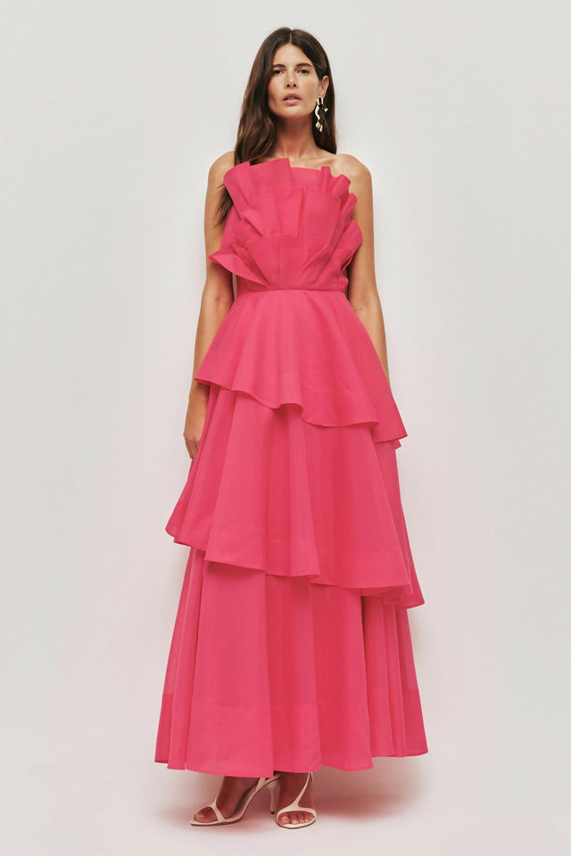 Aje Selestia Gown in Pink Magenta - Dresses