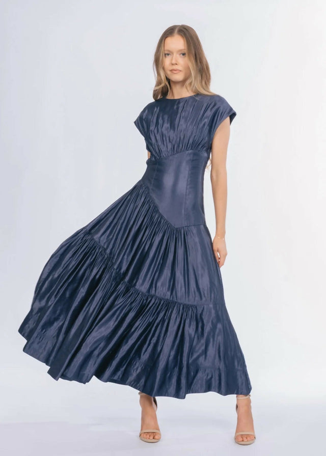 Aje Serendipity Reflection Midi Dress - 12 / Blue - Dresses