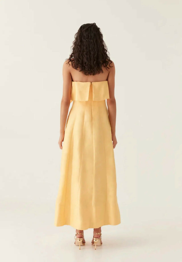 Aje Shallows Strapless Gown Yellow Size 8 10 & 12 - Dresses