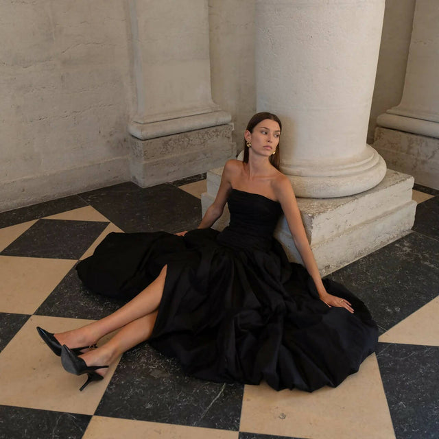 Curated Collection - Aje Violette Bubble Hem Maxi Dress in Black