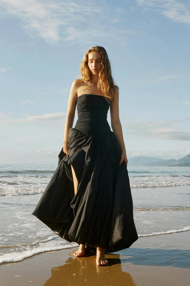 Curated Collection - Aje Violette Bubble Hem Maxi Dress in Black