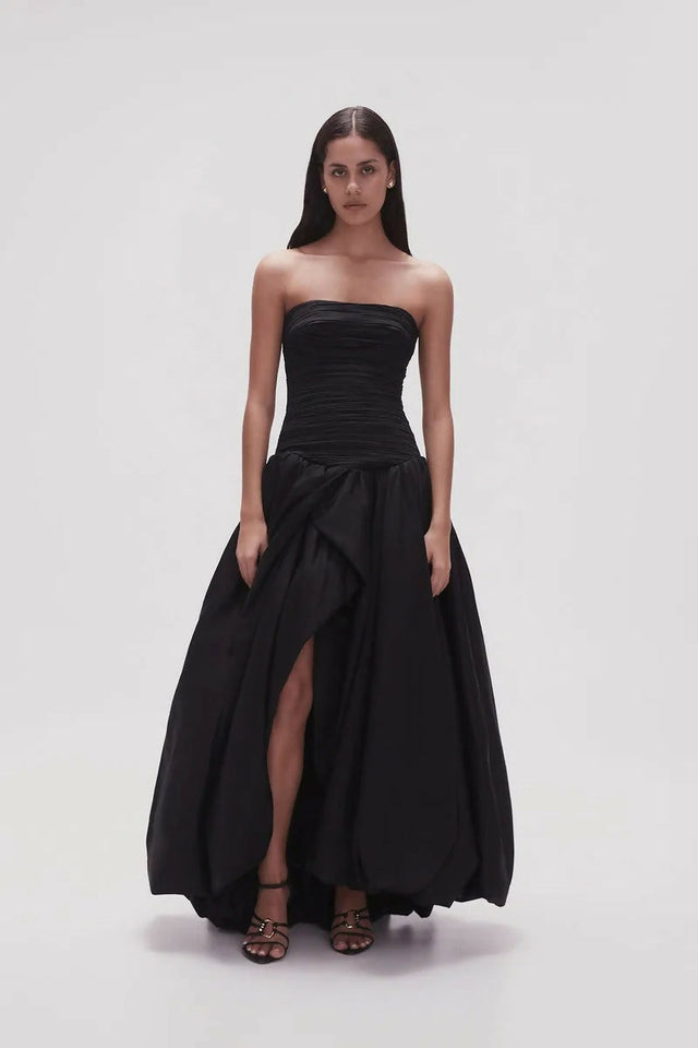Aje Violette Bubble Hem Maxi Dress In Black - Dresses