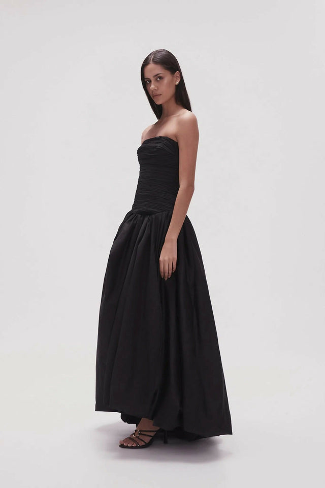 Aje Violette Bubble Hem Maxi Dress In Black - Dresses